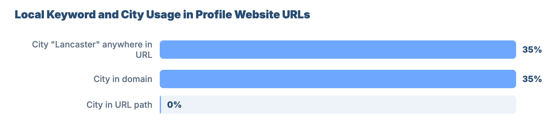 SEO for Plumbers and Gas Engineers in Lancaster: Market Analysis & GBP Benchmark 2 - VisiLocali Local Keyword and City Usage in Profile Website URLs